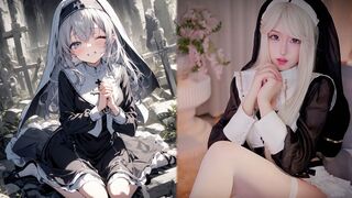 DaiDai: [cosplay ASMR] Nun Cosplay 🤍🖤 1