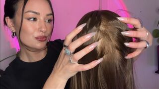 Maggy: [ASMR] fast & aggressive lice check, massage & scratches!!!!