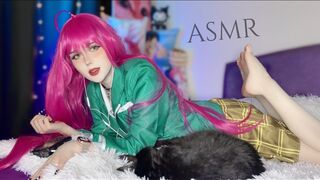 Lei: ASMR with my cat 🐈‍⬛ (Moka Akashiya Cosplay) 🦇