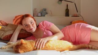 AnnTi: ASMR Sunbathing with My Ginger Cat 🐈☀️ | Purring & No Talking ⭐