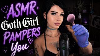 Assyria: ASMR Goth Girl Pampers you to Sleep 🖤💤 (Kissing Sounds, Mic Brushing, Glove Sounds)