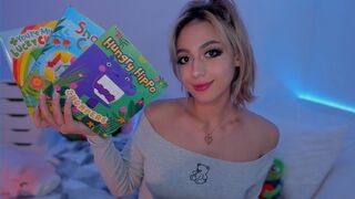 KiaraIRL: ASMR Touch & Feel Book Reading & Tapping with Long Nails ~ Sensory books & up-close whispering✨